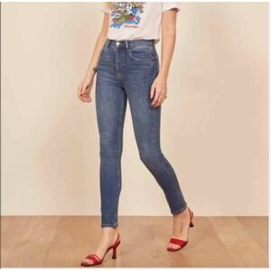 Womens Reformation Harper High Rise Skinny Jeans Destin Wash Size 26